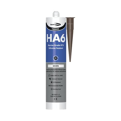 Image of Bond It Brown HA6 Silicone Sealant High Modulas safe for RTV fresh or marine salt water aquarium fish tanks - EU3 Cartridge (approx. 310ml)