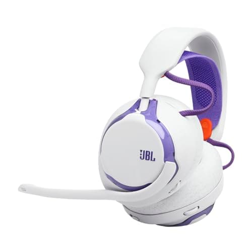 Image of JBL Quantum 650 Wireless Bluetooth Gaming Headset with JBL Quantum Spatial Sound, Noise Cancelling Mic, USB-C Cable, 45H Battery Life and Replaceable Parts, Multiplatform Compatibility, White