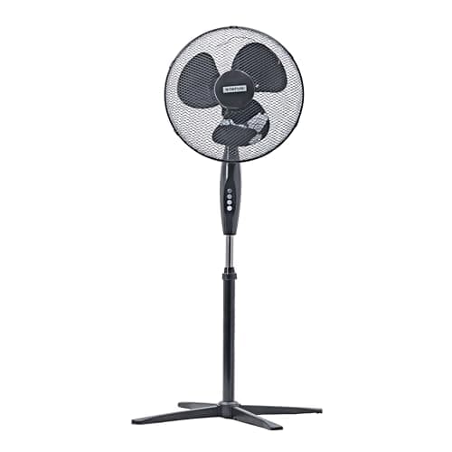 Image of Status 16 Inch Black Standing Fan, Oscillating, 3 Speed, Adjustable Angle, Portable, Quiet Operation, For Home Office (S16BSTANDFAN1PKB)