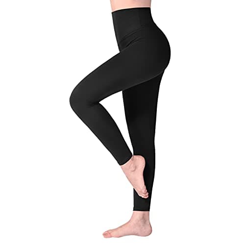 Image of SINOPHANT High Waisted Leggings for Women, Buttery Soft Elastic Opaque Tummy Control Leggings, Plus Size Workout Gym Yoga(Black1,S-M)