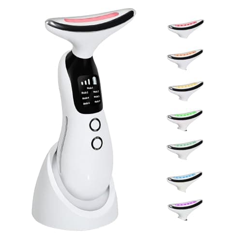 Image of Face Massager, Facial Lifting Device, Anti-Aging Neck Eye with 7 Colors 3 Modes, Skin Care, Anti-Wrinkle Device for Slimming Face【White】