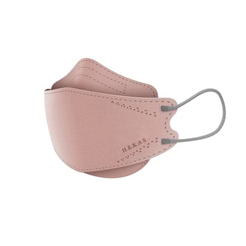 Image of HEKAS® 5 Pack Face Masks for Men, Women, UK Certified FFP2, Face Mask to Protect - Dust & Bacteria, Cotton Face Masks for Winter, Cycling, Work, IIR Filter Efficiency ≥ 99%, Soft Earloops, Dusty Rose