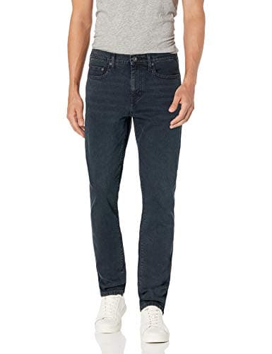 Image of Amazon Essentials Men's Slim-Fit Jeans – Comfort Stretch Straight - Discontinued Colours, Blue Black Vintage, 34W / 32L