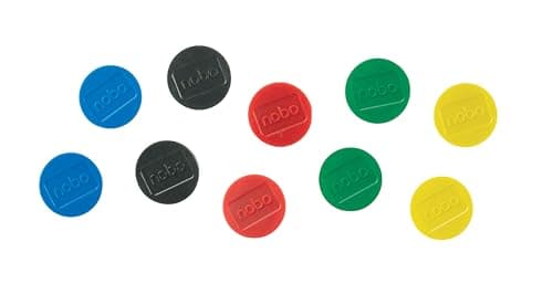 Image of Nobo Magnetic Whiteboard Magnets, 38mm, Pack of 10, 1915318, Coloured