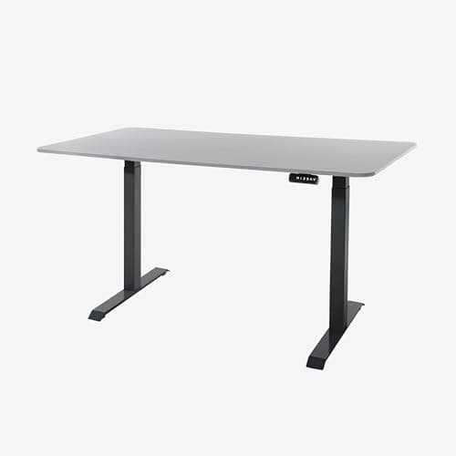 Image of desko V2 Adjustable Height Desk 160x80cm - Height Adjustable Desk with Dual Motor - Electric Standing Desk, for Home and Office Electric Desk (Black Frame + Grey Desktop)