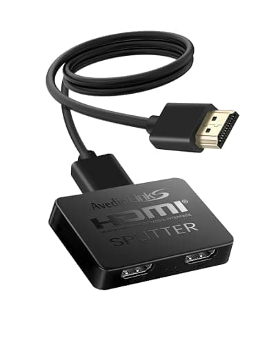 Image of HDMI Splitter 1 In 2 Out, 4K HDMI Splitter for Dual Monitors【Just Mirror, Not Extend】2 Way Splitter Amplifier for 4K@30HZ Full HD 1080P 3D with HDMI Cable