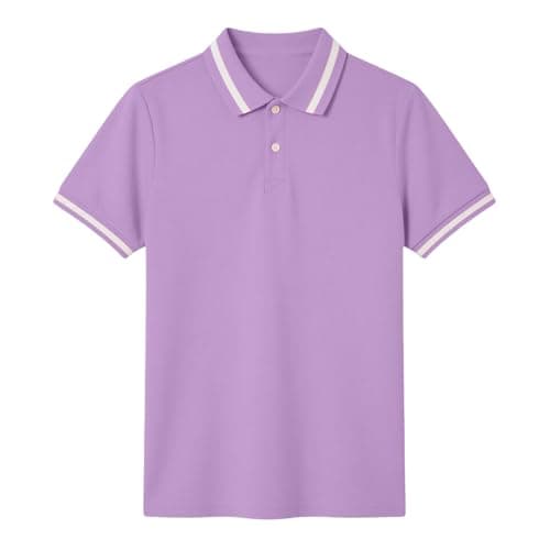 Image of Boys Polo Shirt Short Sleeve Kids Shirt School Top Soft Elastic Polo Shirt Button Down Elegant Spring Summer Top 5-12 Years, purple, 11-12 Years
