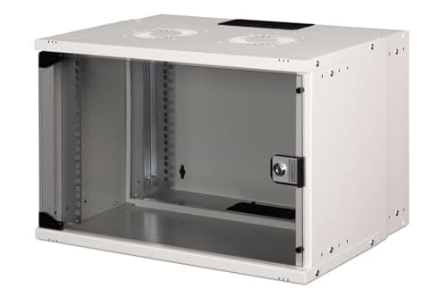 Image of DIGITUS network cabinet - 19-inch rack 7 U - Unassembled - Wall mounting - 400 mm depth - 319,25 mm usable depth - Load capacity 60 kg - Glass door - SOHO Pro series - Grey