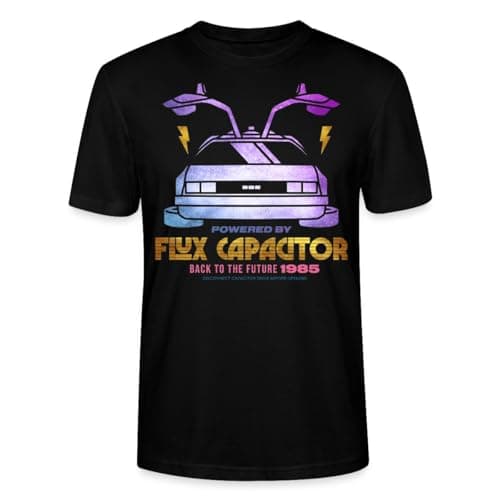 Image of Spreadshirt Back to The Future Powered By Flux Capacitor Stanley/Stella Crafter Unisex Organic T-Shirt, L, Black