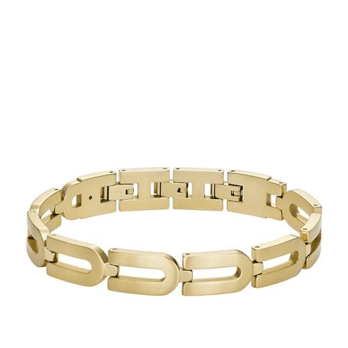 Image of Fossil Men's Heritage D-Link Chain Gold-Tone Stainless Steel Chain Bracelet, JF04691710