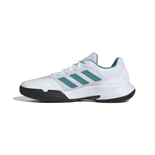 Image of adidas Men's Gamecourt 2.0 Tennis Shoes, FTWR White/Pure Teal/core Black, 11 UK