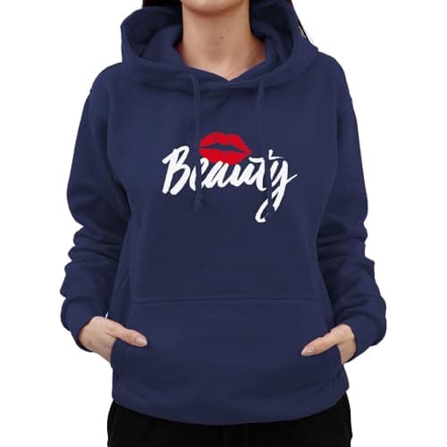 Image of Graphic Impact Beauty and The Beast Matching Set for Him And Her Unisex Hoodie Novelty Design Gift Idea Wife Husband Girlfriend Boyfriend Love Valentines Day Couples Matching Hoodies(Navy,Beauty,XXL)