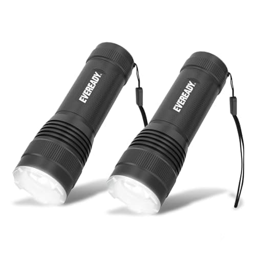Image of Energizer Eveready LED Tactical Flashlight (2 Pack) – 270 Lumens, 185m Beam, Adjustable Focus, Waterproof IPX4, Durable Metal Torch for Camping, Emergencies & Home Use