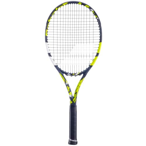 Image of Babolat - Boost Aero Tennis Racket for Adults - Lightweight Racket for Men or Women - Strung and Graphite Frame for Lightness and Power when Playing - Size 2 - Colour: Grey/Yellow
