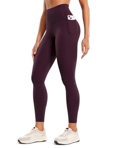 Image of CRZ YOGA Women's Butterluxe 25'' Gym Leggings with Pockets - High Waisted Workout Leggings Buttery Soft Yoga Pants Deep Purple 12