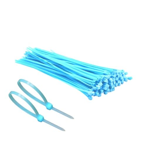 Image of TERF® 100 Pcs Fluorescent Blue Cable Ties 200mm (8'') X 4.8mm Premium Nylon Zip Ties Wraps Secure Self Locking Mechanism Plastic Tie for Home Office Garden Garage Workshop DIY Use
