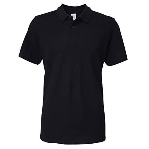 Image of Gildan 64800 Softstyle Adult Double Pique Polo Shirt, Black, XL