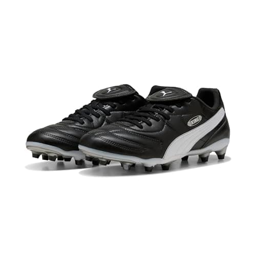 Image of PUMA Unisex King LIGA Firm Ground/Artifical Ground Football Boots, PUMA Black-PUMA White-PUMA Silver, 9 UK