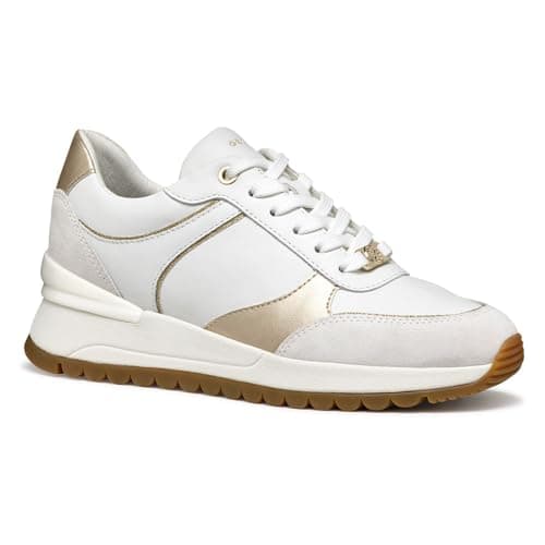 Image of Geox Women's D DESYA A Sneaker, White/Lt Gold, 6 UK