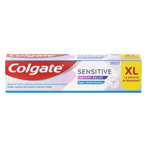 Image of Colgate Sensitive Instant Relief Repair + Gentle Whitening Toothpaste 100ml | Fluoride Toothpaste | Instant Sensitivity Relief* | Helps Restore Natural Whiteness | Repairs Sensitive Areas of Teeth**