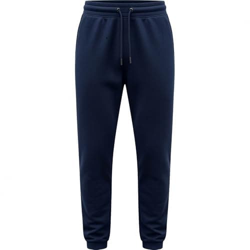 Image of Bonjour Kids Boys Girls Childrens School Jog Pants Sports Games Fleece PE Joggers Trouser Jogging Tracksuit Bottoms Football 3-13 Years Navy