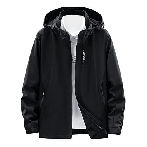 Image of Generisch Winter Jacket Men's Trench Coat Leisure Jacket Pocket Coat Outdoor Jacket Hiking Waterproof, black, XL