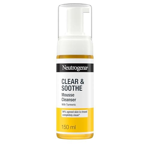 Image of Neutrogena Clear & Soothe Mousse Cleanser Face Wash with Turmeric (1x 150ml), Gentle Facial Wash to Cleanse and Soothe Stressed Skin, Suitable for Daily Use