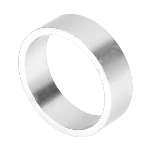 Image of VekAuto Bike Headset Spacer, 10mm MTB Bicycle Headset Stem Fork Washer Universal for 1 1/8 Inch Front Stem Fork Threadless Aluminum Alloy Silver Tone