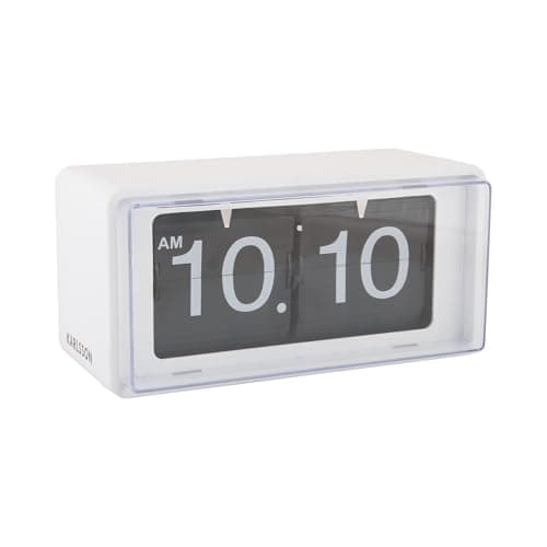 Image of Karlsson Wall Clock Retro Packaged Flip - Matte White - 20 x 10 x 10 cm - Rectangle - Thermoplastic - Wall Clock Modern Living Room - Wall Clocks