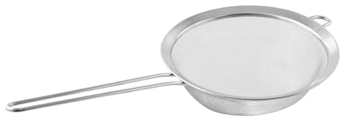 Image of Fackelmann Sieve 20cm Diameter, Strainer, Large, Fine Mesh, Stainless Steel, 13x20x37.5cm, Silver