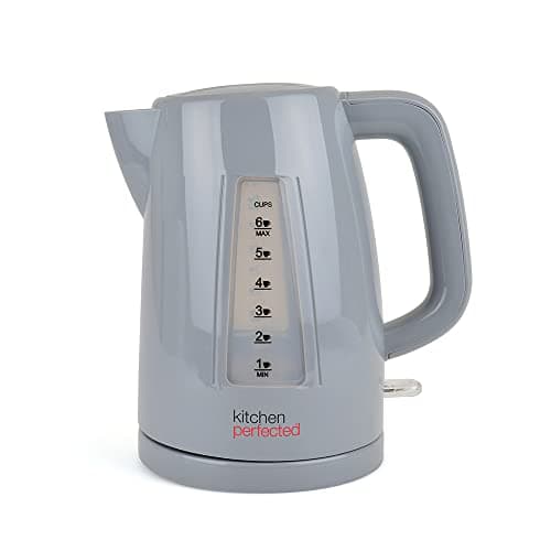 Image of KitchenPerfected Quiet Rapid Boil Eco-Friendly Cordless Kettle - 3000w, 1 cup boil, 1.5 Litre (6 cups), Removable Filter - Grey - E1526GR