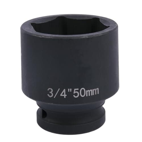 Image of szkoo 3/4" Drive 50mm Impact Socket,6-Point Standard Impact Sockets Made with Chrome Molybdenum Alloy Steel, Metric