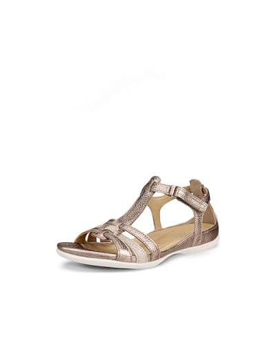 Image of ECCO Womens Flash Leather Warm Grey Metallic Sandals 3.5-4 UK