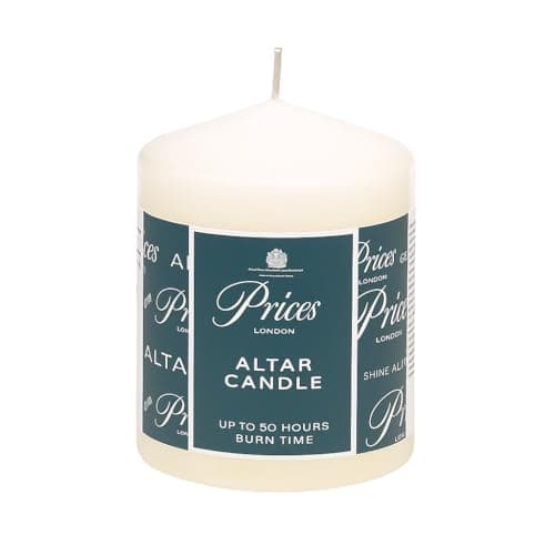 Image of Price's 100mm x 80mm Altar Candle – Premium Wax Candle with Up to 50 Hours Burn Time – Smokeless & Non-Drip, Perfect for Weddings, Church Ceremonies, Home Use, Events & Classic Altar Decoration