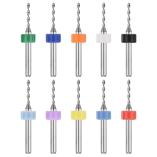 Image of PATIKIL 10 Pack 1.5mm Micro Drill Bits 1/8" Shank Carbide Tungsten Steel 135° Mini Small Bits Print Circuit Board Drilling Tool for CNC Engraving Precision Machinery