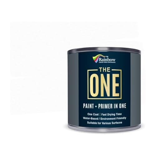 Image of THE ONE All-In-One Paint & Primer - White Gloss, 2.5 L | Multi-Surface 1 Coat Formula | Easy Indoor & Outdoor Decorating for Home & Garden Walls, Floors & Furniture | Durable, Water-Based & Low VOC