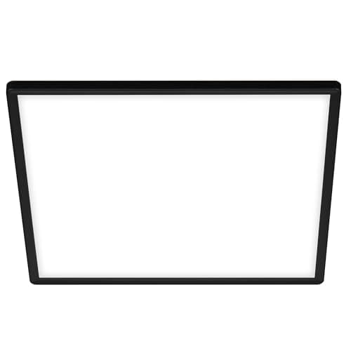 Image of BRILONER Leuchten 7158-415 LED Panel Ceiling Light with Backlight Effect 22 Watt 3000 Lumen 4000 Kelvin White/Black Square 42 x 42 cm