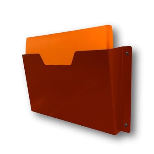 Image of MegaMaxx UK Wall Mount A4 Document Holder – Red Steel File Storage Rack for Fire Safety & Inspection Documents – UK Made