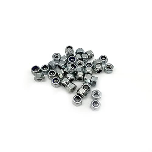 Image of Glengor M3 Nyloc Steel Nuts, Self Locking Nuts with Nylon Inserts Type P (Pack of 40)
