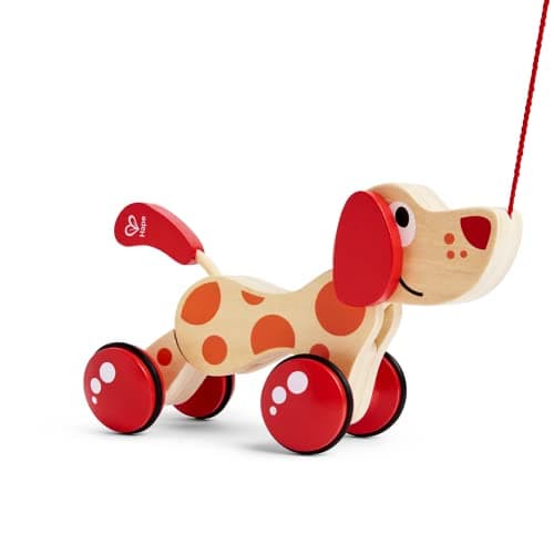 Image of Hape Pepe Pull Along Puppy Wooden Pull Toy Award-Winning Push Pull Toy Puppy for Toddlers that Can Sit, Stand and Roll. Rubber-Rimmed Wheels for Easy Push and Pull Action, Virtual Pet