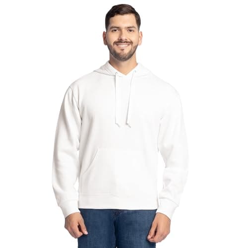 Image of Fruit of the Loom Unisex's Eversoft Fleece Hoodies, Full Zip, Moisture Wicking & Breathable, Sizes S-4x Shirt, White Pullover, Large