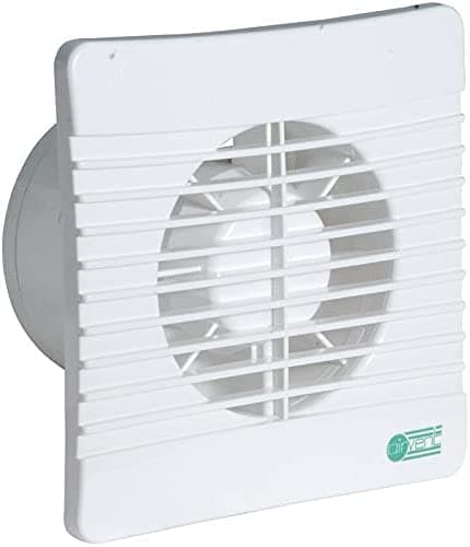 Image of Air Vent 431302 Slimline Low Profile 100 mm 4-inch Bathroom Extractor Fan with Timer and by Generic Backdraught Shutter, White