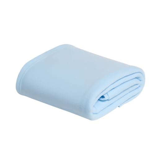 Image of Dreamscene Baby Blue Throws for Sofas Fleece Blanket, Soft Warm Cosy Plain Fluffy Polar Throw Blanket for Bed Settee Outdoor Single Bed Throw Gifts for Women, 120 x 150cm