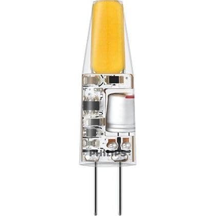 Image of Philips CorePro LED G4 Capsule 1.7W (20W Equivalent) Clear 12V, 2700K Very Warm White 827, Energy Saving LED Bi-Pin Capsule Bulb, Non-Dimmable, Long Life Halogen Replacement