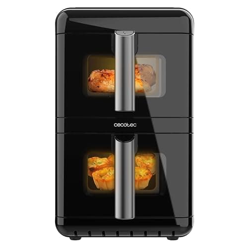 Image of Cecotec Oil-free Air Fryer - Air Fryer 12L Cecofry DuoLevel 12000 Window. 2900W, 2 Tanks of 6L, Sync, 10 Menus, Temperature 40-200ºC, Top Window, Color Touch Panel