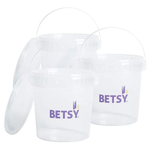 Image of 1 litre paint kettle with lids/PACK OF 3 - Betsy Group buckets, Mixing pots, Paint kettle with lids, storage containers, clear tubs, empty pots, Betsy mate refill pots, 1 Litre clear pots