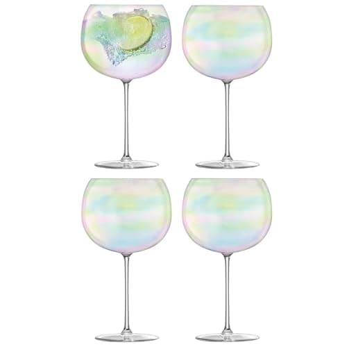 Image of LSA Bubble Balloon Glass 680ml Pearl | Set of 4 | Handmade and hand-painted glass | BB02