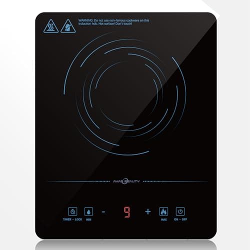 Image of 2100W Portable Induction Hob Single Induction Cooker with Safety Lock,Timer,Convenient Electric Hob for Home,Camping,One-Touch Max&Min Power,9 Temperature Settings,Touch Control,Plug in hob (Blue)