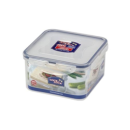 Image of LocknLock PP Classic Food Storage Container with Serving Insert, 1.2 L, 155 x 155 x 87 mm, 100% Airtight and Waterproof, Clever Lock System, Storage Container Fridge & Freezer