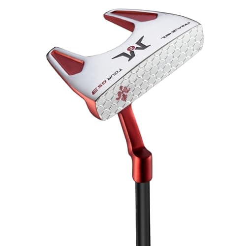 Image of MAZEL GS3 Golf Putter for Men Right Handed 34 Inch, Premium Mallet Putter CNC Milled Face, Putter Headcover Included (Red+Red Grip(Graphite Shaft))